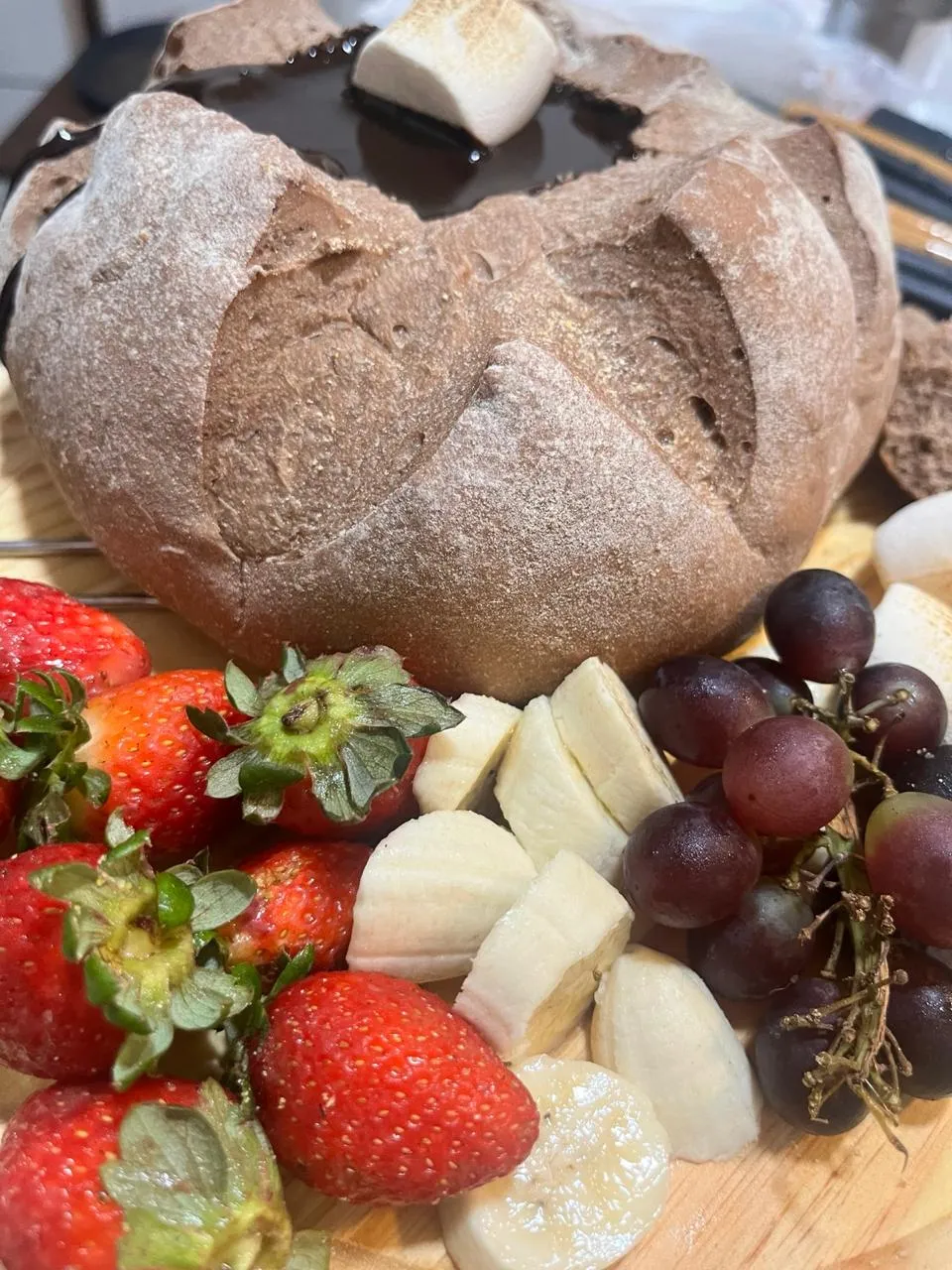 Fondue de chocolate com frutas